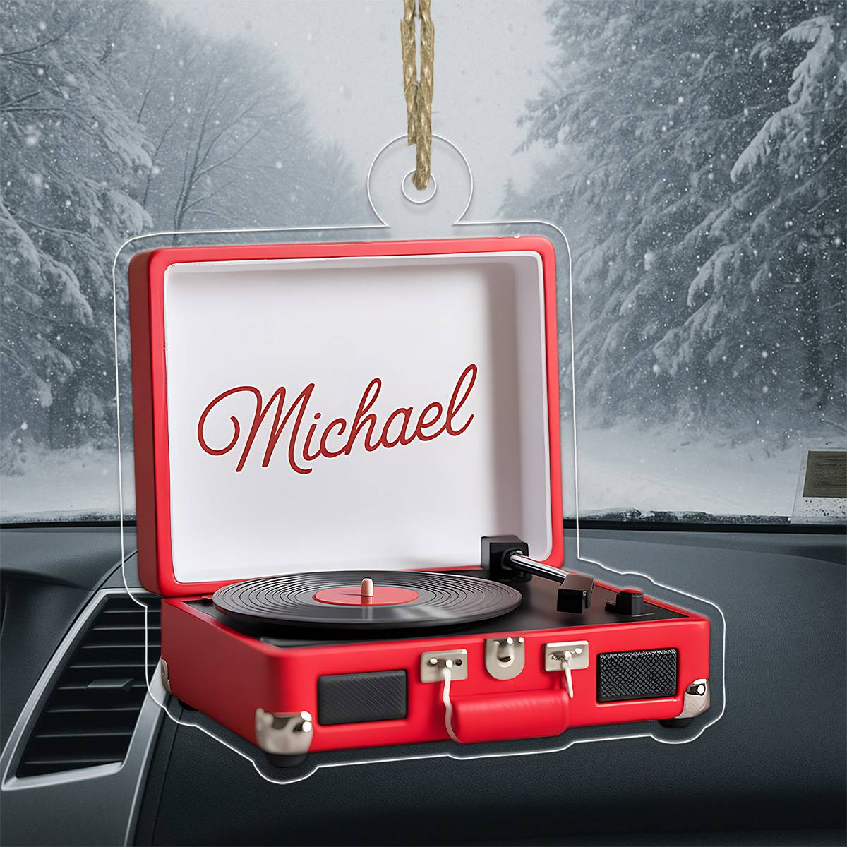Personalized Vinyl Record Machine Ornament, Keepsake For Music Lovers, Vinyl Record Christmas Gift, Hanging Ornament For The Tree