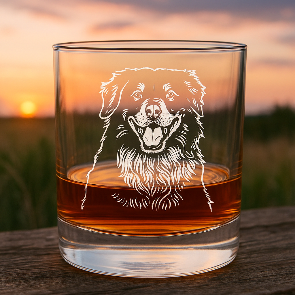 Custom Photo With Pet Whiskey Glass | Engraved Photo Whiskey Glass For Dog Lovers