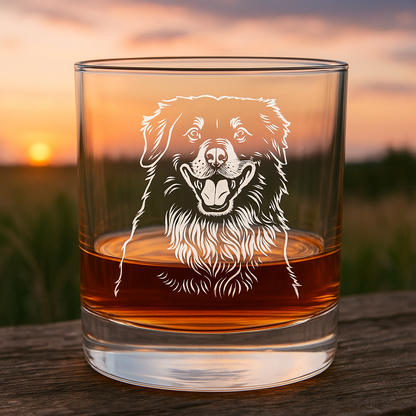 Custom Photo With Pet Whiskey Glass | Engraved Photo Whiskey Glass For Dog Lovers