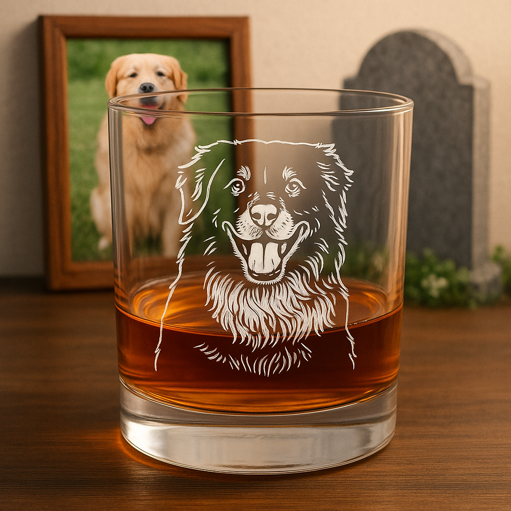 Custom Photo With Pet Whiskey Glass | Engraved Photo Whiskey Glass For Dog Lovers