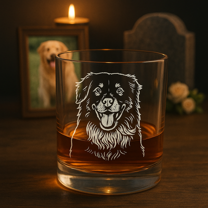 Custom Photo With Pet Whiskey Glass | Engraved Photo Whiskey Glass For Dog Lovers