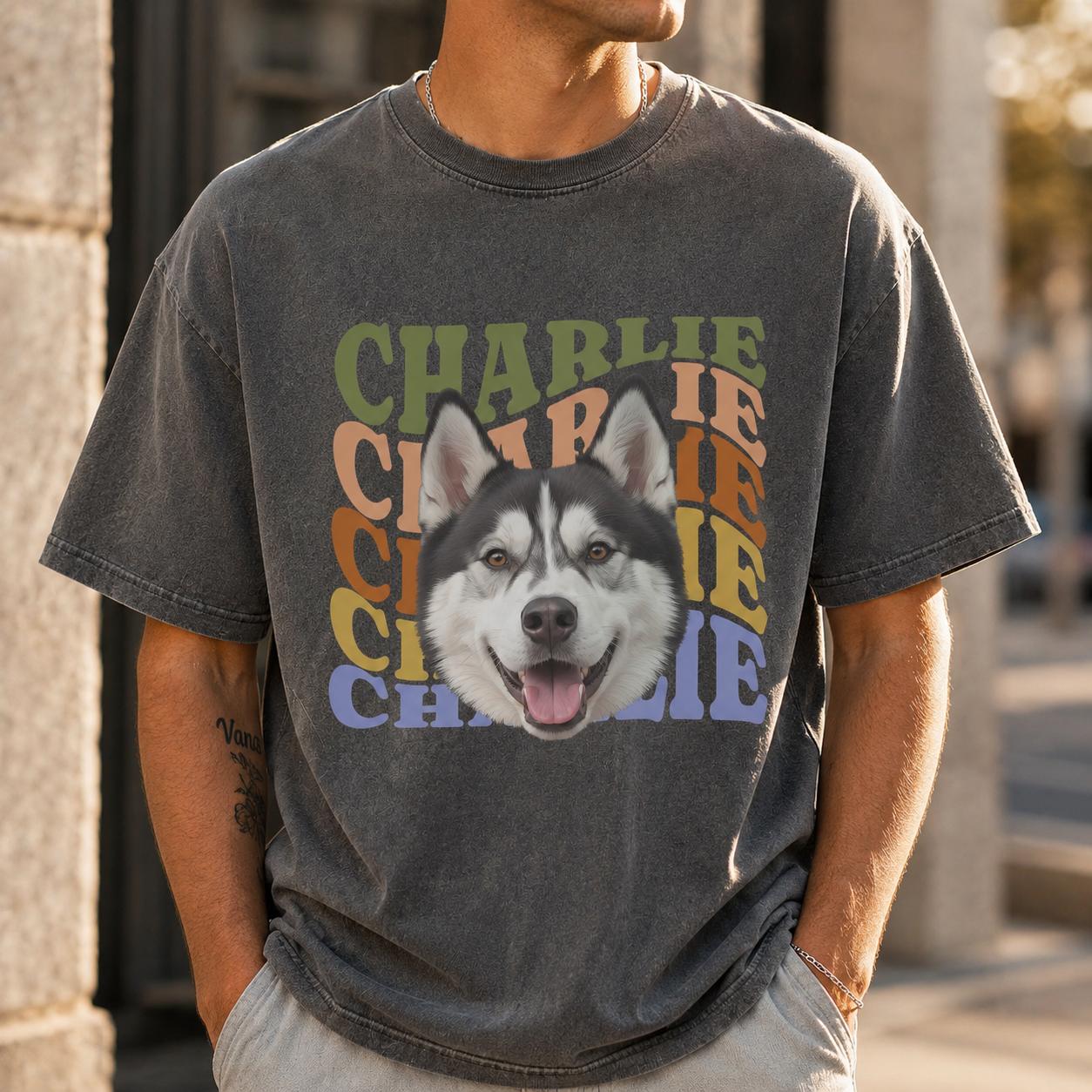 Custom Photo Dog Unisex Wash T-Shirt, Personalized Pet Lover Gift | Gift For Dog Lovers