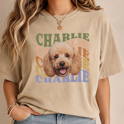 Custom Photo Dog Unisex Wash T-Shirt, Personalized Pet Lover Gift | Gift For Dog Lovers