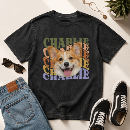 Custom Photo Dog Unisex Wash T-Shirt, Personalized Pet Lover Gift | Gift For Dog Lovers