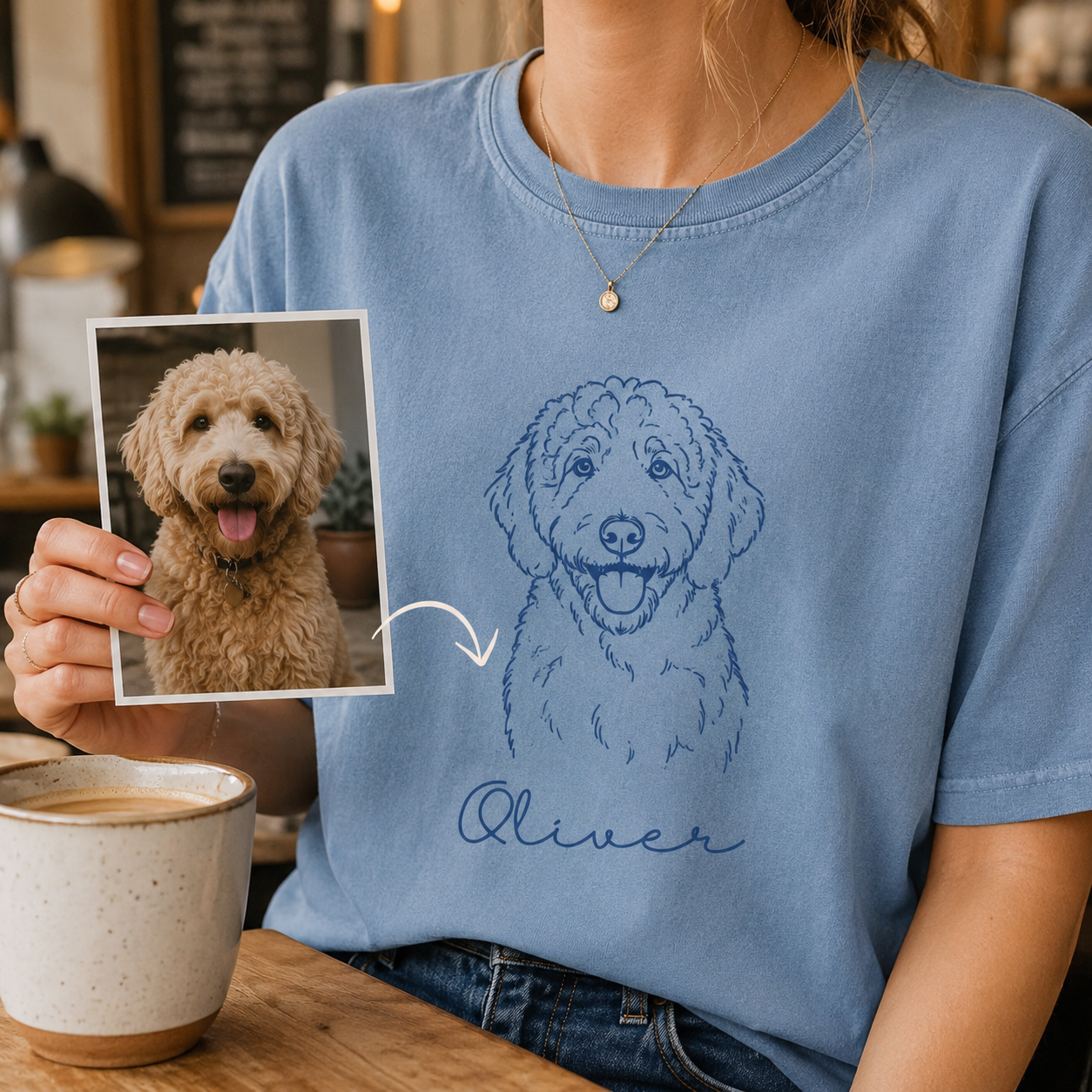 Custom Photo Dog Unisex Wash T-Shirt, Personalized Pet Lover Gift | Gift For Dog Lovers
