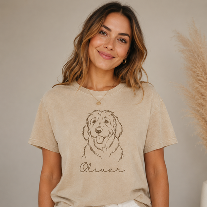 Custom Photo Dog Unisex Wash T-Shirt, Personalized Pet Lover Gift | Gift For Dog Lovers