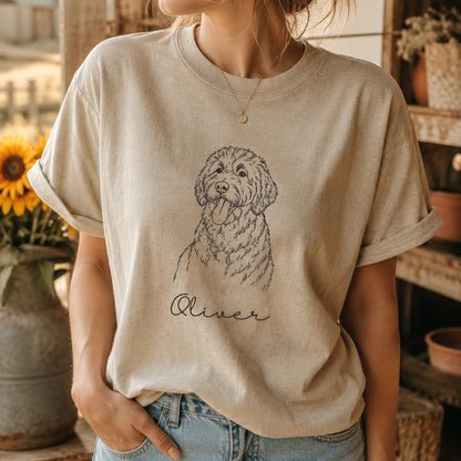 Custom Photo Dog Unisex Wash T-Shirt, Personalized Pet Lover Gift | Gift For Dog Lovers