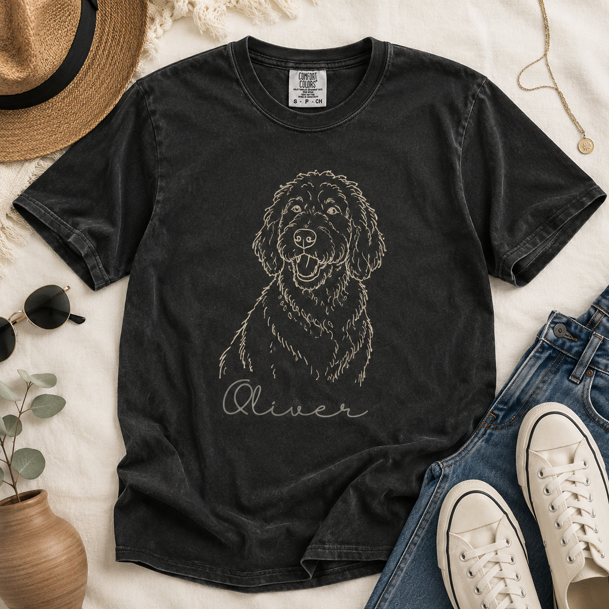 Custom Photo Dog Unisex Wash T-Shirt, Personalized Pet Lover Gift | Gift For Dog Lovers