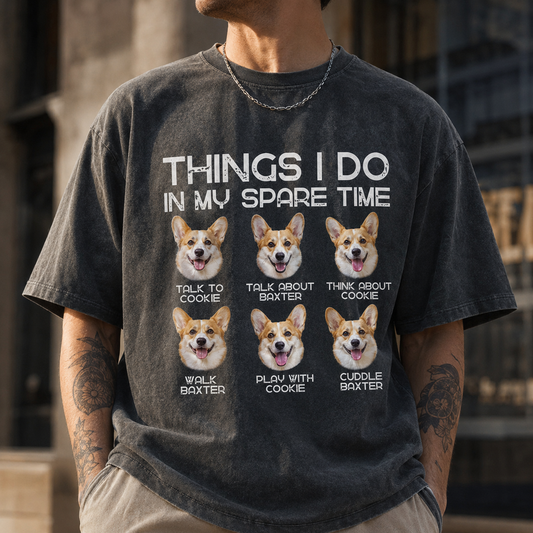 Custom Photo Dog Unisex Wash T-Shirt, Personalized Pet Lover Gift | Gift For Dog Lovers