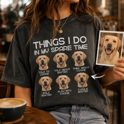 Custom Photo Dog Unisex Wash T-Shirt, Personalized Pet Lover Gift | Gift For Dog Lovers
