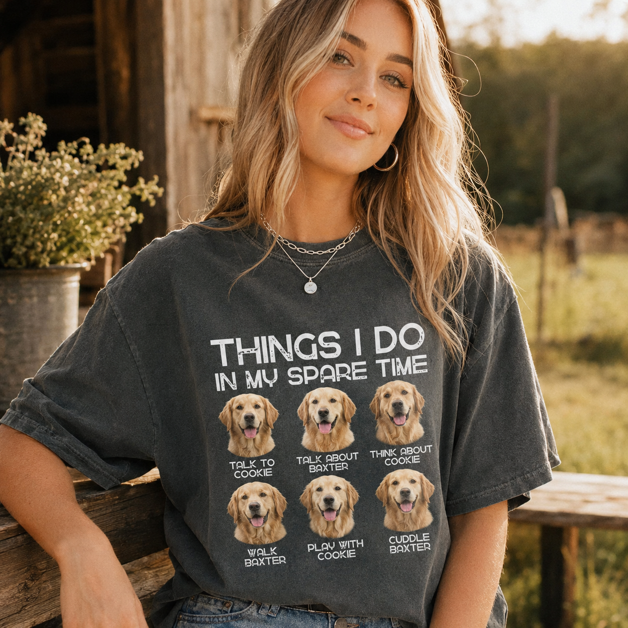 Custom Photo Dog Unisex Wash T-Shirt, Personalized Pet Lover Gift | Gift For Dog Lovers