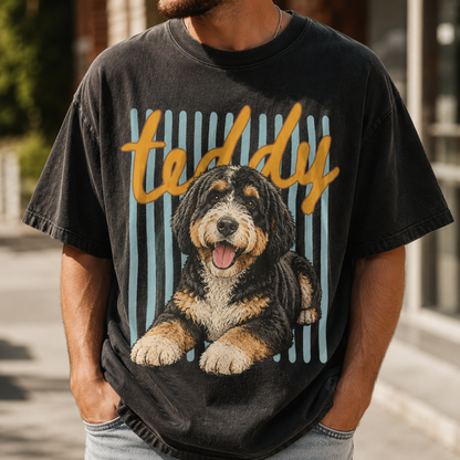 Custom Photo Dog Unisex Wash T-Shirt, Personalized Pet Lover Gift | Gift For Dog Lovers