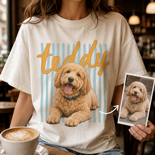 Custom Photo Dog Unisex Wash T-Shirt, Personalized Pet Lover Gift | Gift For Dog Lovers