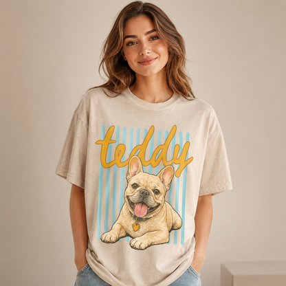 Custom Photo Dog Unisex Wash T-Shirt, Personalized Pet Lover Gift | Gift For Dog Lovers