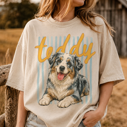 Custom Photo Dog Unisex Wash T-Shirt, Personalized Pet Lover Gift | Gift For Dog Lovers