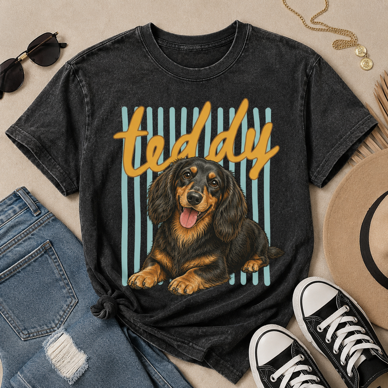 Custom Photo Dog Unisex Wash T-Shirt, Personalized Pet Lover Gift | Gift For Dog Lovers