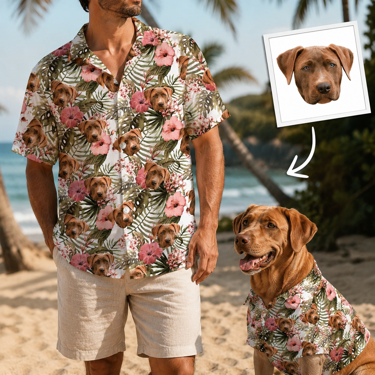 Custom Photo Dog Hawaiian Shirt, Personalized Hawaiian Shirt, Dog Lover Vacation Gift For Dog