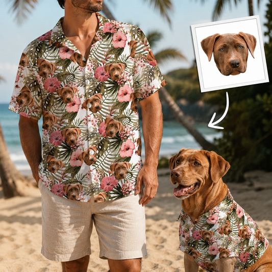 Custom Photo Dog Hawaiian Shirt, Personalized Hawaiian Shirt, Dog Lover Vacation Gift For Dog