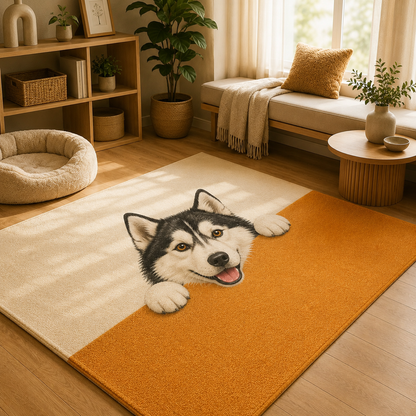 Custom Photo Funny Dog Area Rug | Gift For Dog Lovers