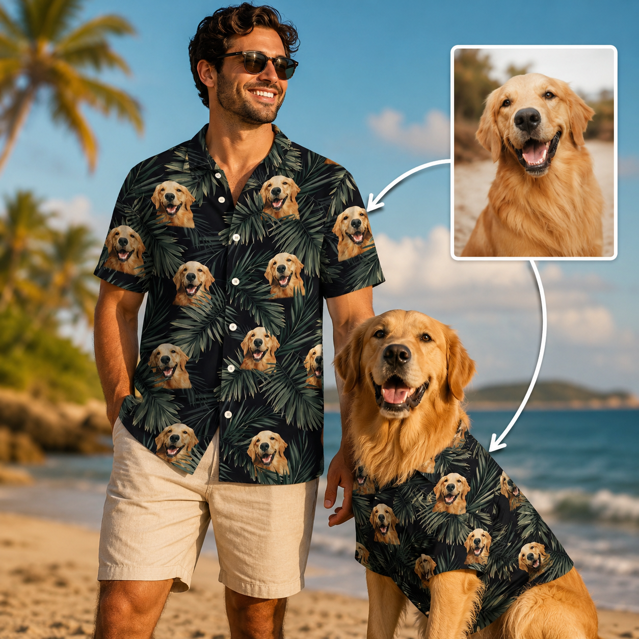 Custom Photo Dog Hawaiian Shirt, Personalized Hawaiian Shirt, Dog Lover Vacation Gift For Dog