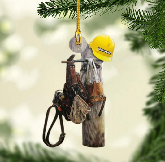 Personalized Lineman Gear Christmas Ornament