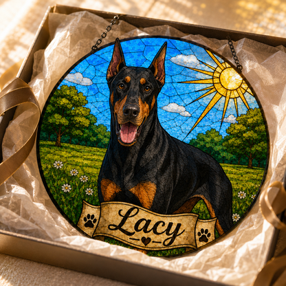 Custom Photo Dog Stained Glass Suncatcher – Custom Dog Lover Gifts | Gift For Dog Lover