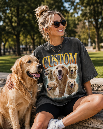 Custom Photo Dog Unisex Wash T-Shirt, Personalized Pet Lover Gift | Gift For Dog Lovers