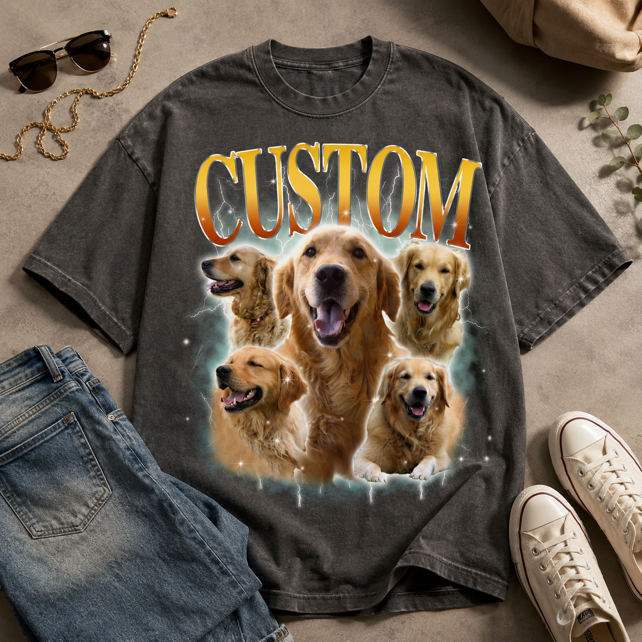 Custom Photo Dog Unisex Wash T-Shirt, Personalized Pet Lover Gift | Gift For Dog Lovers
