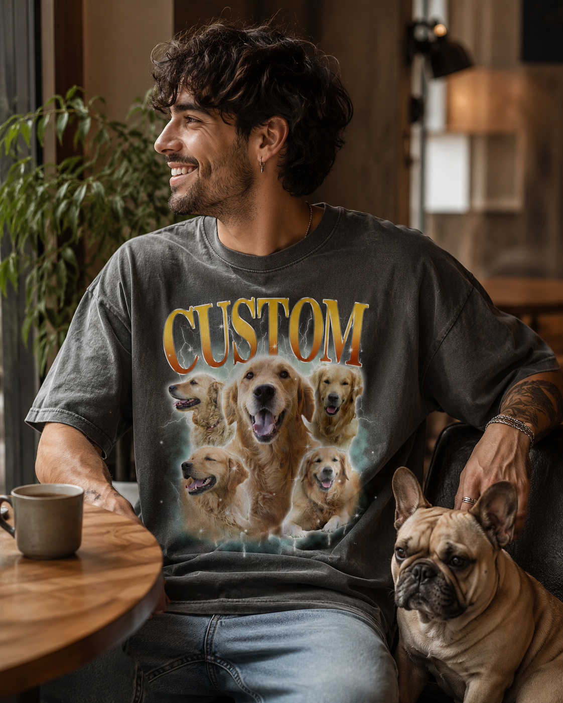 Custom Photo Dog Unisex Wash T-Shirt, Personalized Pet Lover Gift | Gift For Dog Lovers
