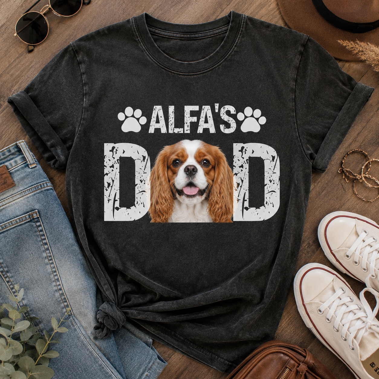 Custom Photo Dog Unisex Wash T-Shirt, Personalized Pet Lover Gift | Gift For Dog Lovers