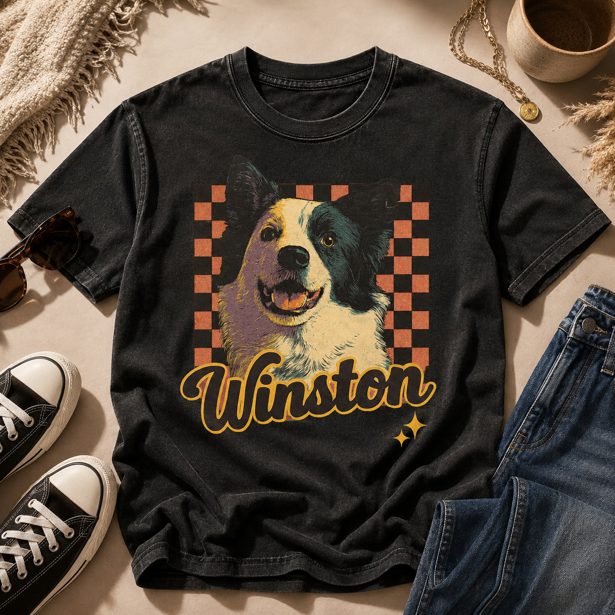 Custom Photo Dog Unisex Wash T-Shirt, Personalized Pet Lover Gift | Gift For Dog Lovers