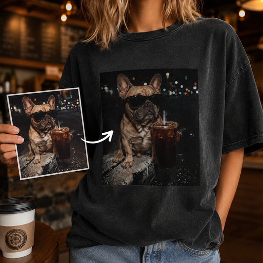 Custom Photo Dog Unisex Wash T-Shirt, Personalized Pet Lover Gift | Gift For Dog Lovers