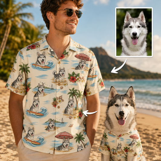 Custom Photo Dog Hawaiian Shirt, Personalized Hawaiian Shirt, Dog Lover Vacation Gift For Dog