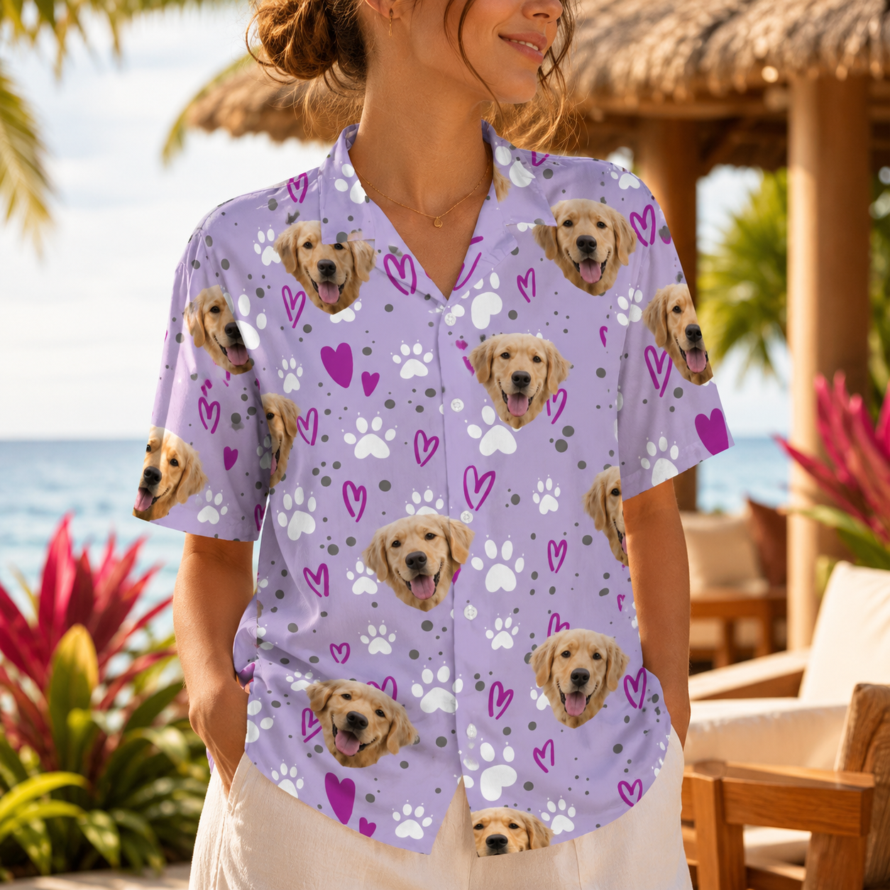 Custom Photo Dog Hawaiian Shirt, Personalized Hawaiian Shirt, Dog Lover Vacation Gift For Dog