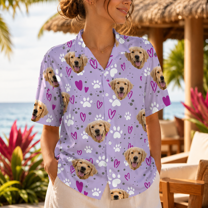 Custom Photo Dog Hawaiian Shirt, Personalized Hawaiian Shirt, Dog Lover Vacation Gift For Dog