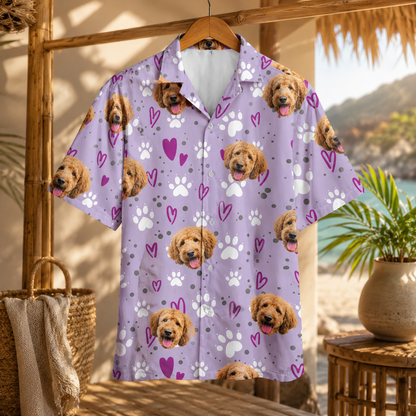 Custom Photo Dog Hawaiian Shirt, Personalized Hawaiian Shirt, Dog Lover Vacation Gift For Dog