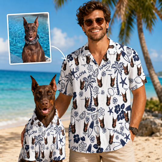 Custom Photo Dog Hawaiian Shirt, Personalized Hawaiian Shirt, Dog Lover Vacation Gift For Dog