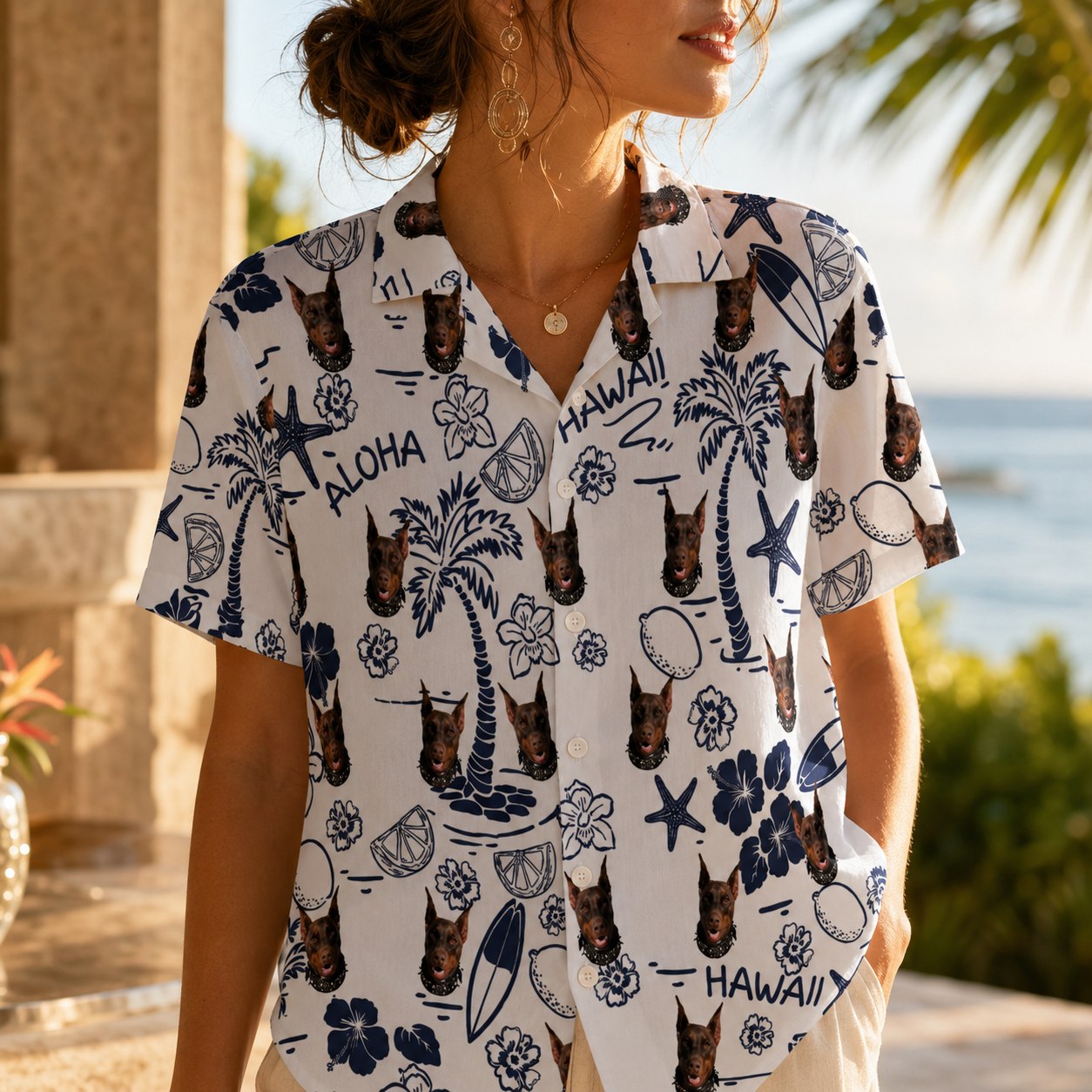 Custom Photo Dog Hawaiian Shirt, Personalized Hawaiian Shirt, Dog Lover Vacation Gift For Dog