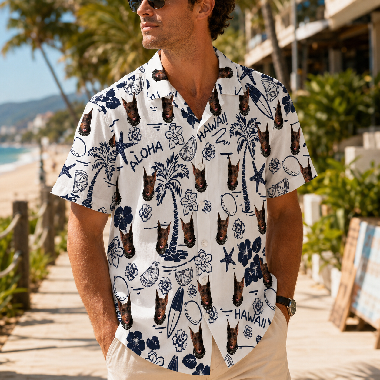 Custom Photo Dog Hawaiian Shirt, Personalized Hawaiian Shirt, Dog Lover Vacation Gift For Dog