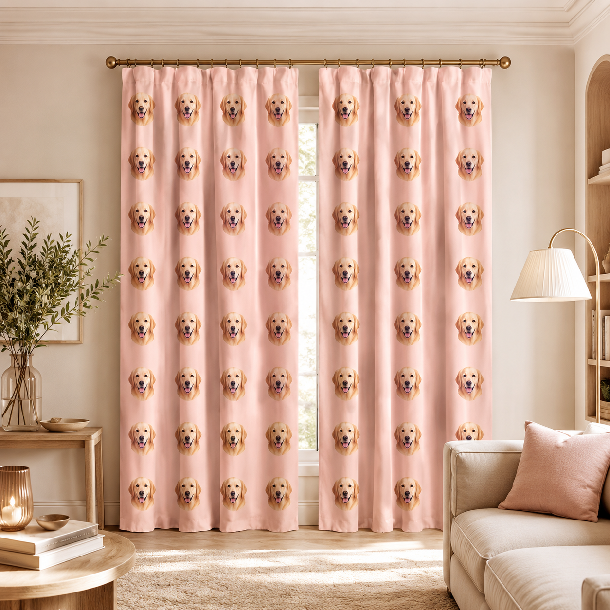 Custom Photo Dog Face Window Curtain | Gift For Dog Lovers