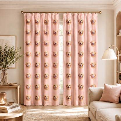 Custom Photo Dog Face Window Curtain | Gift For Dog Lovers