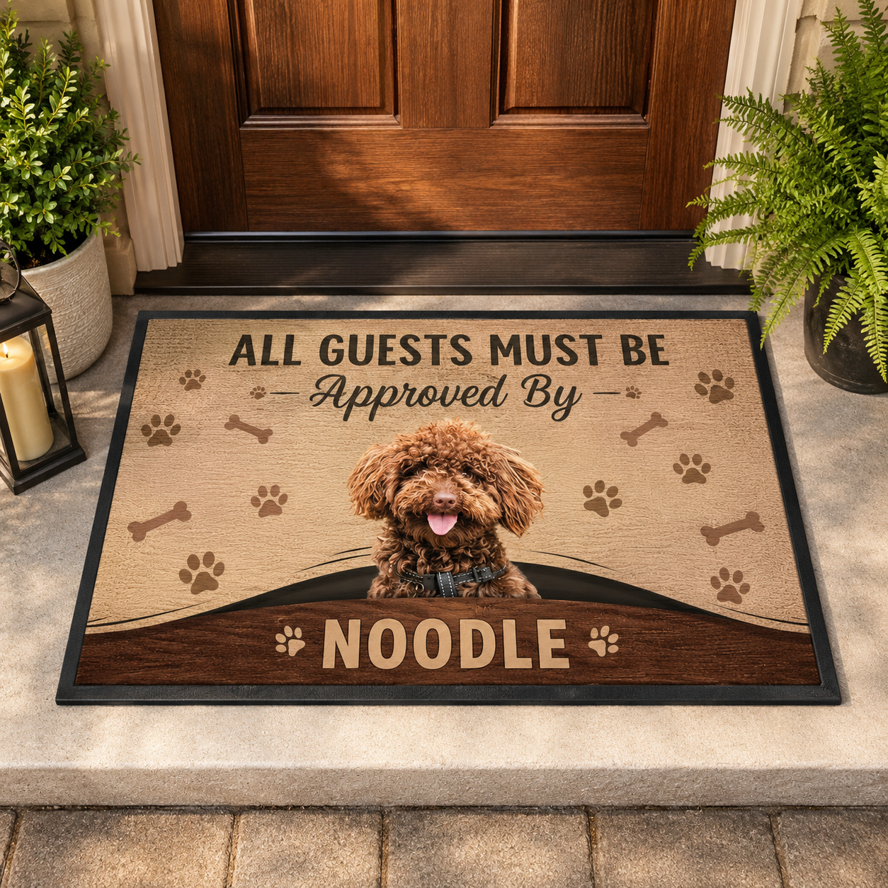 Custom Photo All Guests Must Be Approved By Dog Doormat | Photo Pet Doormat | Gift For Dog Lovers