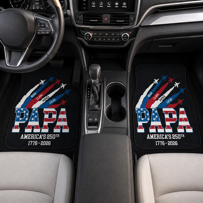 Personalized Dad Flannel Car Floor Mats, Custom Dad Floor Mats, Gift For Dad TOM99