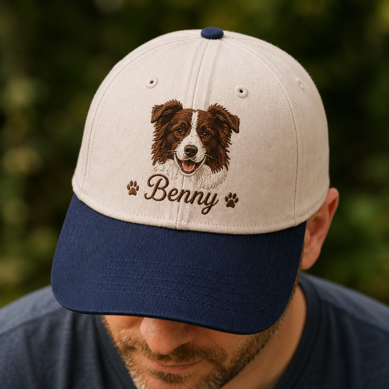 Personalized Photo Dog Face Hat, Custom Pet Photo Embroidered Cap, Gift For Dog Lovers Pa99