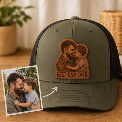 Personalized Best Dad Ever Gift Trucker Hat | Custom Dad Photo Hat | Father's Day Gift | Gift For Dad | Dad Gifts TOM99