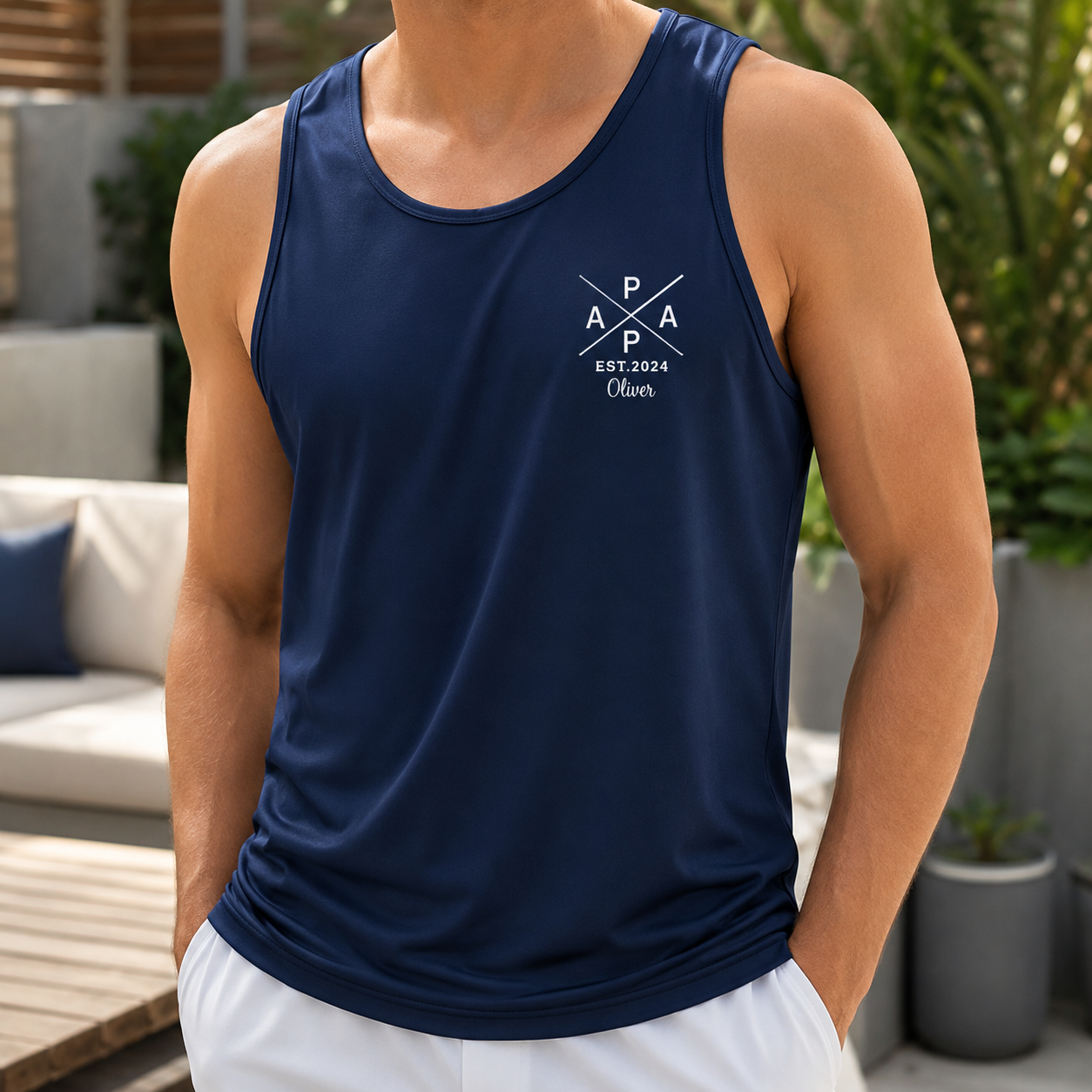 Custom Papa Since Tank Top, Personalized Dad Gifts | Gift For Dad, Grandpa TOM99