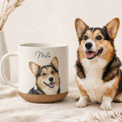 Custom Photo Dog 12oz Cork Mug | Gift For Dog Lovers | Pet Lover Gifts TOM99