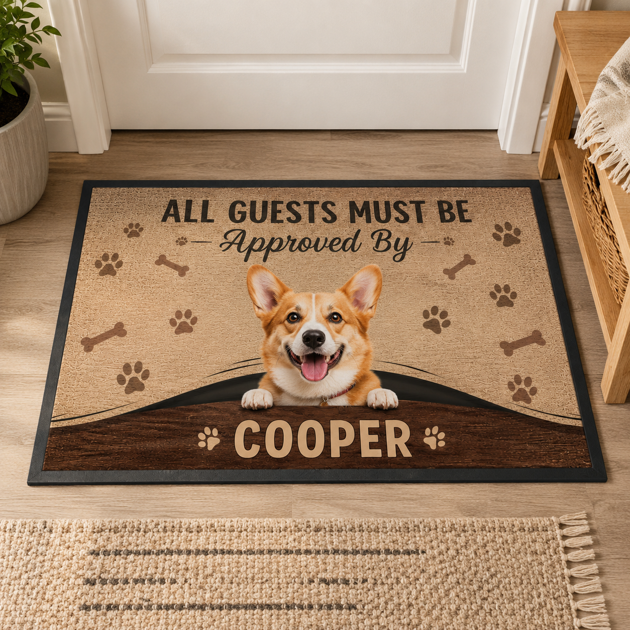 Custom Photo All Guests Must Be Approved By Dog Doormat | Photo Pet Doormat | Gift For Dog Lovers