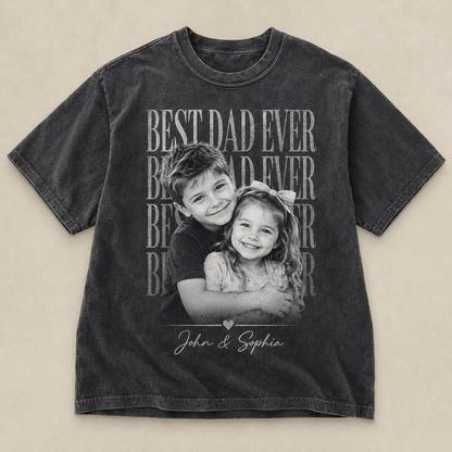 Custom Photo Dad & Kids Wash T-Shirt, Personalized Dad Gifts | Gift For Dad TOM99