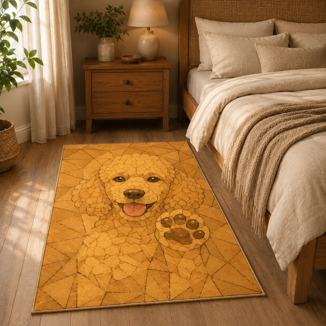 Custom Photo Colorful Dog Area Rug | Gift For Dog Lovers